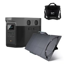 에코플로우 델타 맥스 2000 + 400W 태양광패널 1개 세트 캠핑용 파워뱅크 (2016Wh 2400W 220V), 델타맥스 2000+태양광패널 400W