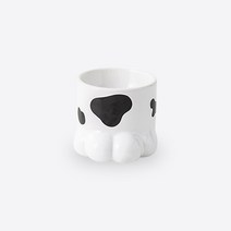 키트니 냥냥발식기 고양이 밥그릇 물그릇 도자기 식기 수반 식탁, 1개, 젖소 냥냥발