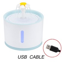 강아지 정수기 고양이 급수기 자동 음수대 LED 전기 USB 반려동물 분수대 디스펜서 음소거 그릇 2.4L, [01] USB Cable