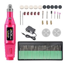 미니 드릴 전기 조각 펜 가변 속도 로타리 도구 키트 연삭 연마를위한, 02 pink-58pcs_01 미국
