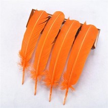 인테리어 조화 깃털 크리스마스 장식용 긴 칠면조 DIY 머리띠 크리에이티브 레저 웨딩 천사 날개 헤어 액세서리 10 개묶음, Orange feathers+10pcs