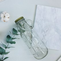 보니토 차밍 유리보틀 510ml 손잡이 계량눈끔 홈카페 커피보틀 잡곡병 장아찌병 유리병