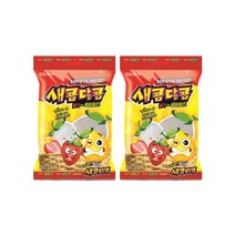 크라운제과 새콤달콤 딸기레몬 200g x 2개 츄잉 카라멜 비타민C 군것질