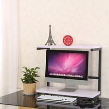 책상 모니터 디스플레이 선반 거치대 노트북 프린터 랙, 70x26.5x60 블랙화이트