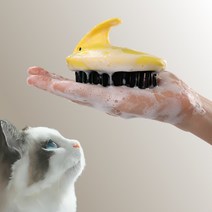 냥이마트 반려동물 목욕대장 필수품 샤워 브러쉬, 노란색