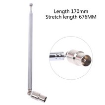TV 안테나 디지털 텔레스코픽 dvb-t 7 섹션 15dbi dvb-t tv hdtv 라디오 dvd, 없음