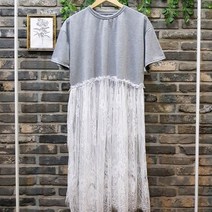 퐁당 레이스 스커트 저지 원피스