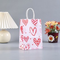 12pcs 사랑 심장 인쇄 웨딩 파티 선물 가방 게스트 선물 포장 발렌타인 데이 크래프트 종이 가방 도매 쇼핑 가방, 6