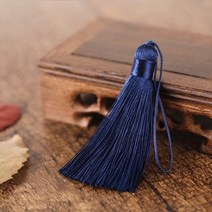 더치커피 메이커 2/5pcs 8cm 짧은 술 스파이크 폴리 에스터 실크 작은 북마크 키 체인 tassels DIY 바느질, 09 dark blue_02 8cm  5pcs