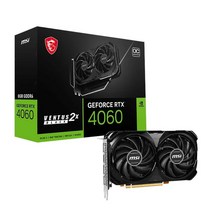 MSI 그래픽 카드 RTX 4060 Ventus 2X OC 8GB GDDR6X, One Size Black