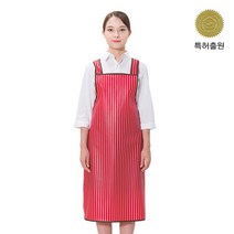 예경 메쉬 줄무늬 H형 방수 앞치마_중 앞치마, PO-3033/중/빨간색, 1개