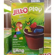 Jell-O Play Dirt Dessert kit Chocolate Pudding Mix 10.1oz(287g) 초콜릿 푸딩믹스 4팩 믹스, 287g