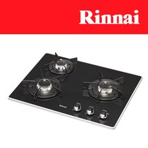 린나이 2구/3구/4구 빌트인 가스레인지 쿡탑 렌지 모음, 560x430mm, LPG, 3구_블랙(코드식)_3500