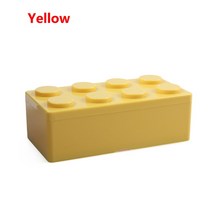 레고모양 장난감 보관함 리빙박스 보관함 다용도 수납 플라스틱 장난감박스 투명, M Yellow