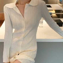 여친룩 화이트 긴팔 슬림핏 얇은 셔츠 원피스 청순 화이트긴팔 룩 단추셔츠 데이트룩 쇼핑몰