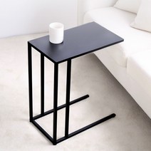SIMPLE SPACE 심플한 철제 사이드 테이블 (완제품) 600mm*400mm, 검은색