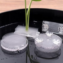 침봉꽂이 동양꽃꽂이 꽃꽂이수반 흡착식 침봉 투명 블랙, 투명 사각