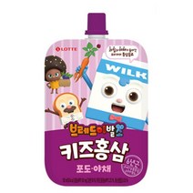 칠성 어린이집 유치원간식 브레드이발소 키즈홍삼 포도야채 파우치 아기주스 영양간식 100ML 20개, 1세트