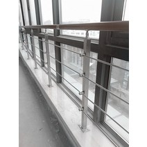 계단미끄럼방지 핸드레일 안전 바 펜스 난간대, 1m 스테인레스 (세로기둥1개+가로기둥1개)