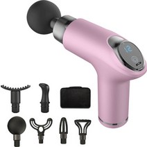 마사지기 얼굴 고주파 가정용 리프팅 마사지 전기 건 미니 LCD 휴대용 근막 깊은 근육 조직 릴리스 목 바디 피트니스 릴랙서, [04] Pink With Bag, 04 Pink With Bag