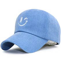 베이직엠 남성 여성 야구모자 볼캡 면 윙크스마일