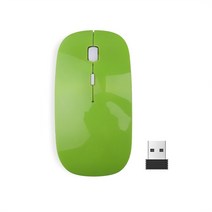 블루투스 CHUYI 마우스 4.0 무선 접이식 아크 터치 울트라 씬 마우스 맥북 노트북 무선 마우스 USB 2.4GHz, 03 Green, 한개옵션1