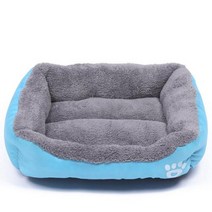 애견유모차 개모차 강아지 S3XL 애완 고양이 개 침대 8 색 따뜻한 아늑한 개집 부드러운 양털 둥지 집 매트 가을 겨울 방수, Sky-Blue+XXL 95cmx75cmX18cm
