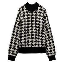 ZARA 하운드 투스 니트 스웨터 05802001064