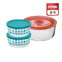 [파이렉스] 코렐 하트 이지씰 원형 용기 블루 3050ml, 상세 설명 참조