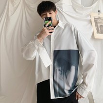 남자 반반셔츠 루즈핏셔츠 X0003