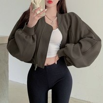 대박난박양 벌룬소매 크롭 집업