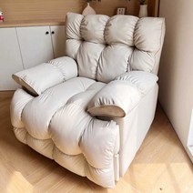 싱글 소파 의자 크림수면 거실 침실 흔들 의자, 오렌지-수동앉기와누우기81x91x95cm