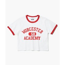 아웃스탠딩 OUTSTANDING W V.S.C RINGER 티 WORCESTER_레드 우먼 V.S.C 링거 크롭티 WORCESTER_레드