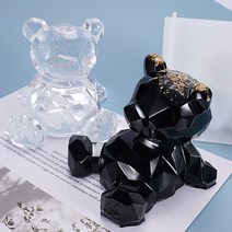 레진아트/실리콘몰드/폴리곤 배부른곰돌이 몰드