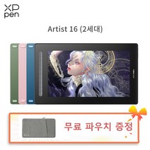 XPPen엑스피펜 Artist 16 2세대 액정타블렛 약 15.4인치, 필요 없음, 필요함, 그린