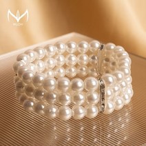 MUZHI-여성을 위한 진주 목걸이 14mm 체인 목걸이 여성 초커 웨딩 기념일 쥬얼리 선물