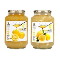 대용량 국산 국내산 씨밀레 봉밀 유자차 2kg + 봉밀 레몬차 2kg 병 액상 유자차 유자청 레몬차 레몬청 액상 대용량