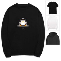 키밍 펭귄 맨투맨 겨울 기모 후드티 남자 여자 티셔츠 남자후드티 남자모자티셔츠 가족티 문구맨투맨 라운