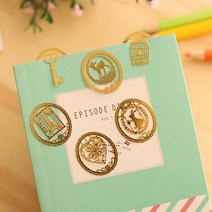 골드 타원형 북클립 책갈피 북마크 1개 랜덤발송