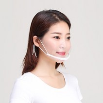 음식점 식당 투명 위생 마스크 조리용 주방 플라스틱 요리, 턱받이 부분 투명화이트 중 랜덤발송