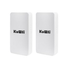 KuWFi 야외 와이파이 라우터 무선 2.4G 리피터 300Mbps 포인트 투 신호 증폭기 범위 1KM 증가, 2 pc