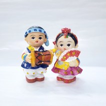 한국 전통 마블인형 한복인형(중) 장구북 부채춤 외국인 홈스테이 유학 어학연수 기념품
