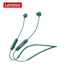 레노버 SH1 무선 이어폰 블루투스 50 넥 밴 폰 HIFI 사운 스포츠 드셋 마그네틱 IPX5 방수 이어 버 마이크, green