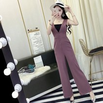 kirahosi 여름 가을 여자 쉬폰 린넨 면 점프수트 플라워 바지FL1346