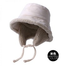끈달린 양면 여성 겨울 버킷햇 겨울 골프 털 모자 여자 연습복장 귀도리 이어워머