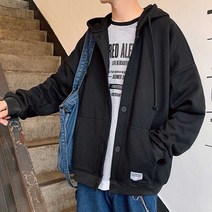 집업 데일리 커플템 간절기 코디 단추 스타일 아우터 기모안감후드 사이즈룩후드 남자 가을여행룩