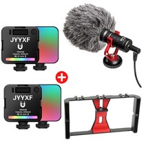 미니 노래 유선 무선 마이크 유튜브 스탠드 핀 방송용BOYA MM1 마이크 카디오이드 샷건 for iPhone 안드로, 05 Phone Rig LED Kit2