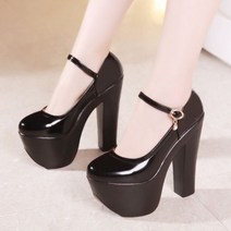 Catwalk 15cm Extremem 하이힐 펌프 여성 결혼식 신발 봄 버클 블록 힐 모델 파티 숙녀 41 42 43