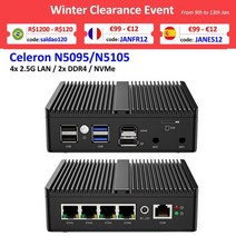 인텔 셀러론 N5105/N5100 소프트 라우터 팬리스 미니 PC 4x i225 2.5G LAN HDMI DP pfSense 방화벽 기기 ESXI AESNI, 해외공급사, Celeron N5105 + AU, 8GB DDR4 512GB NVMe