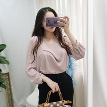 - 가을/하객룩/오피스/면접/베이직 디아 어깨패드 블라우스 [ 화이트 핑크 블랙 3color]